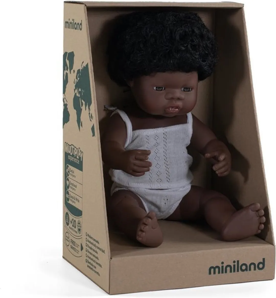 Miniland Babypop Afrikaans Meisje 38cm - 31154