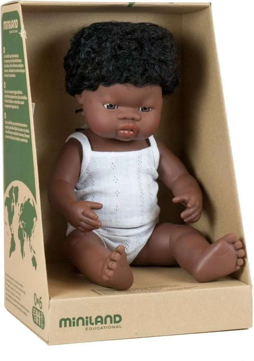Miniland Babypop Afrikaans Meisje 38cm - 31154 - afbeelding 6 van 6