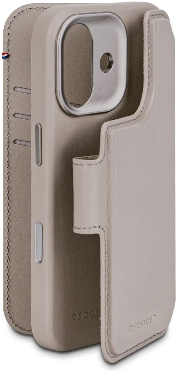 Decoded 2-in-1 Wallet Hoesje DEC-I17-2N1-BG - iPhone 17 - Beige