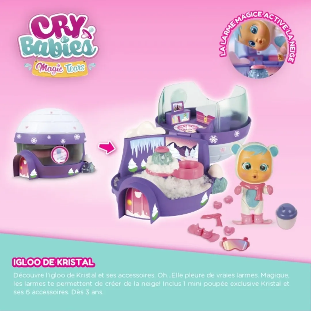 TM Toys Cry Babies Magic Tears Kristal Iglo Speelset - Wit/Blauw - afbeelding 6 van 6