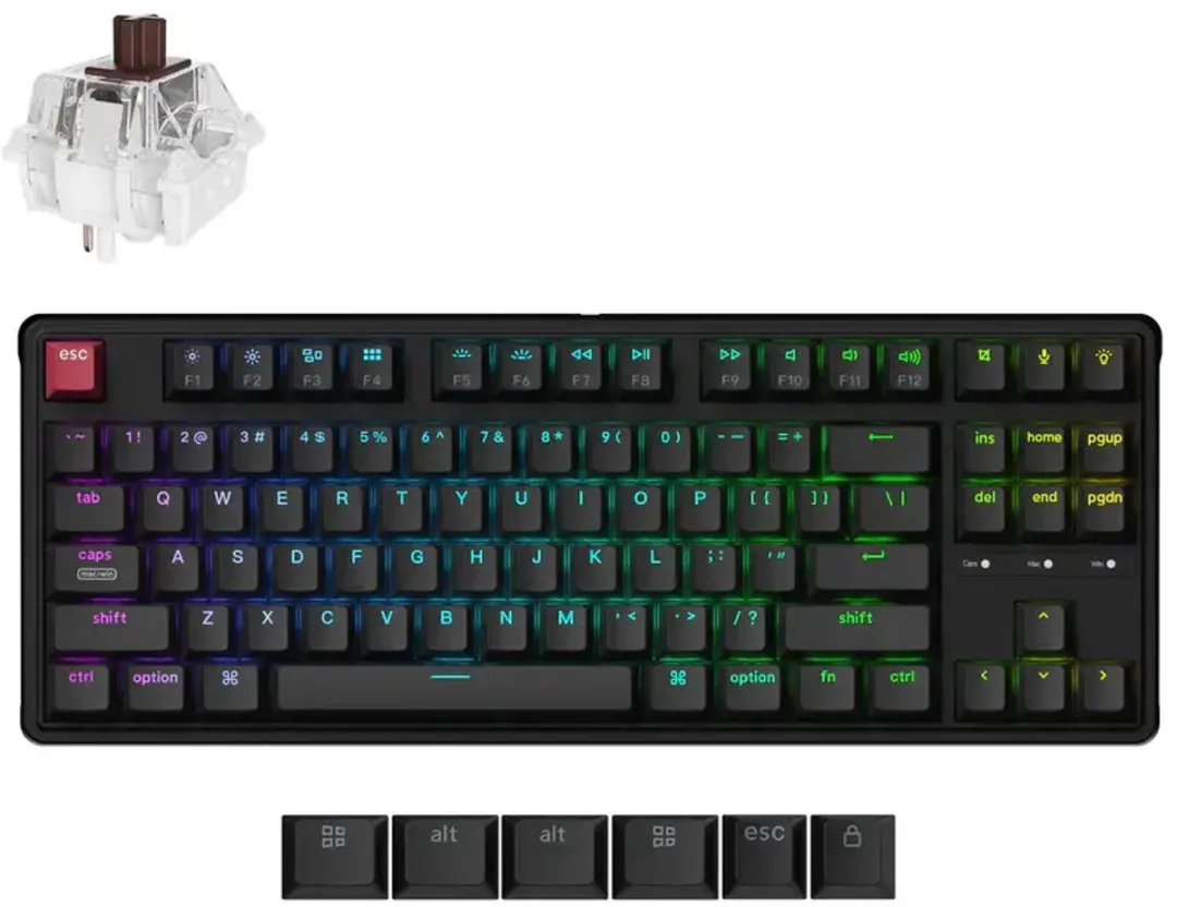 Keychron C3 Pro C3PX-H3 Toetsenbord - Brown Switch - Zwart