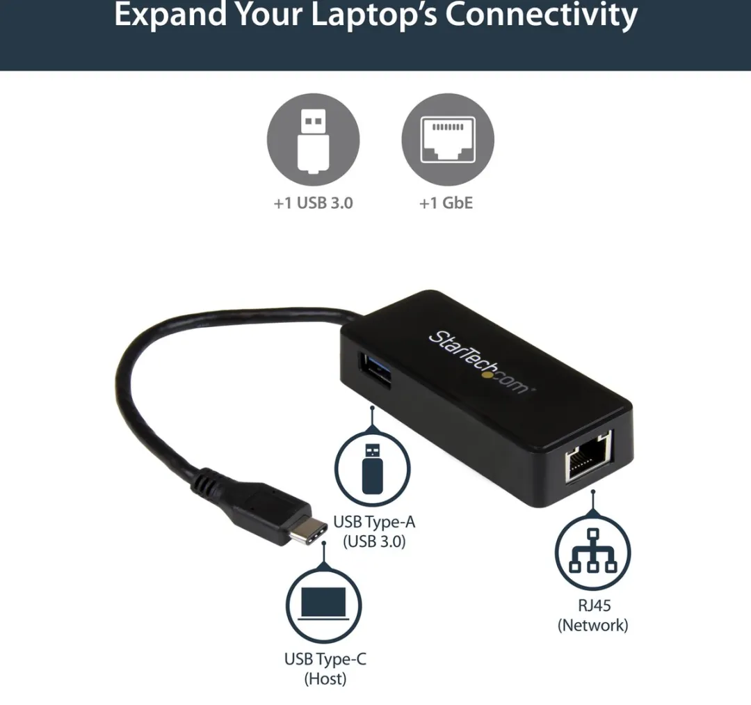 Startech US1GC301AU USB-C naar RJ45 Netwerkadapter - Nero - afbeelding 5 van 6