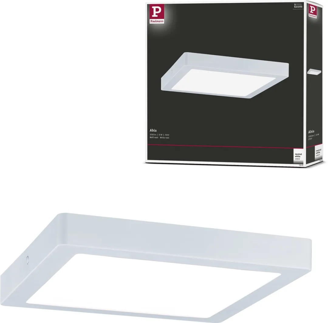 Paulmann LED-paneel Abia 22W 2000lm 4000K - 300x300mm Wit