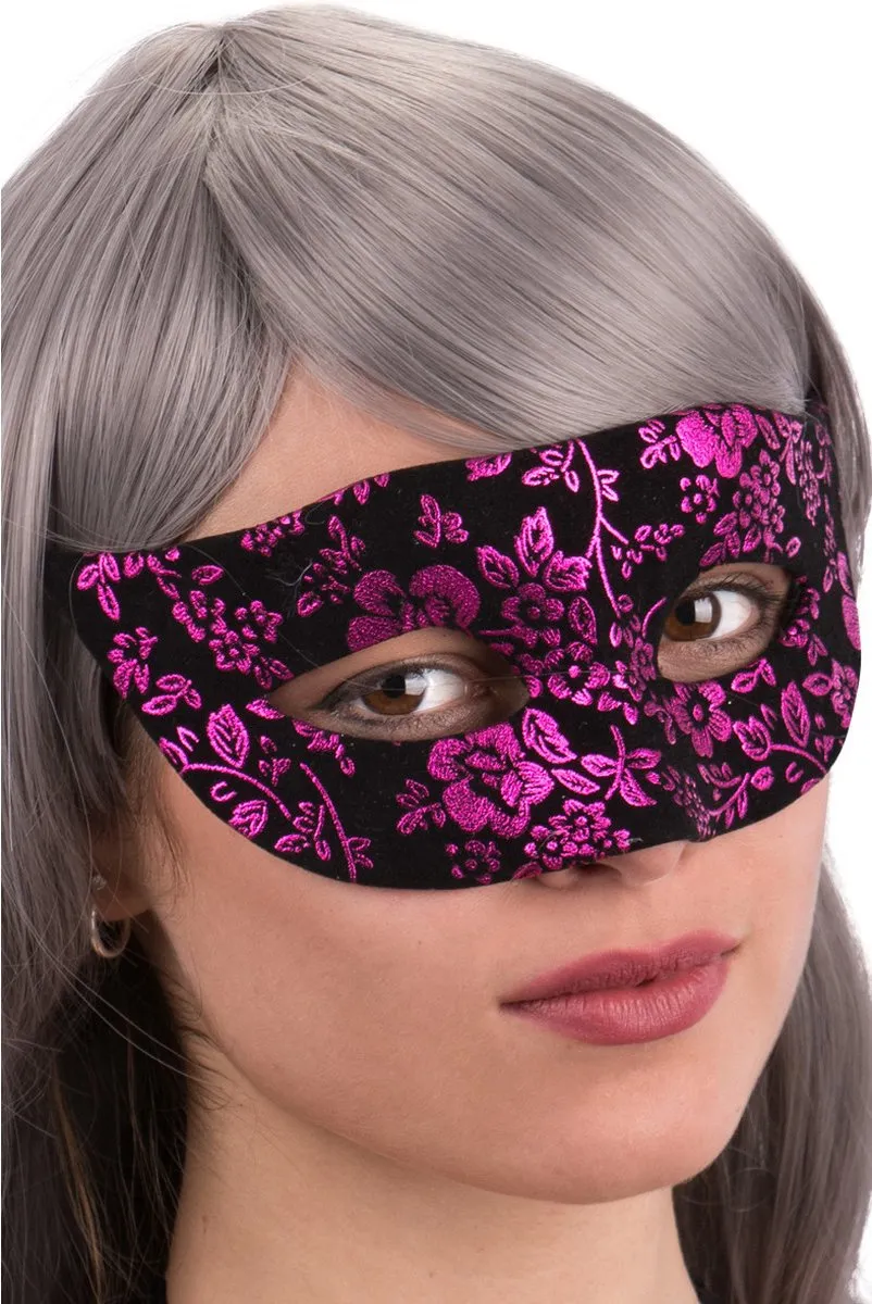 Carnival Toys Venetiaans Masker Dames - Fuchsia/Zwart