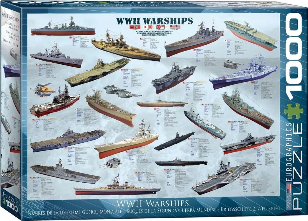 Eurographics Puzzel WW II Warships 1000 Stukjes