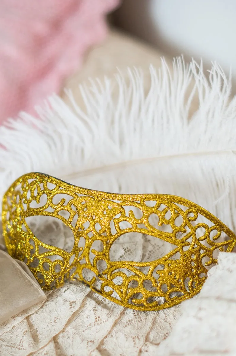 Carnival Toys Verkleedmasker Glitter Dames Goud