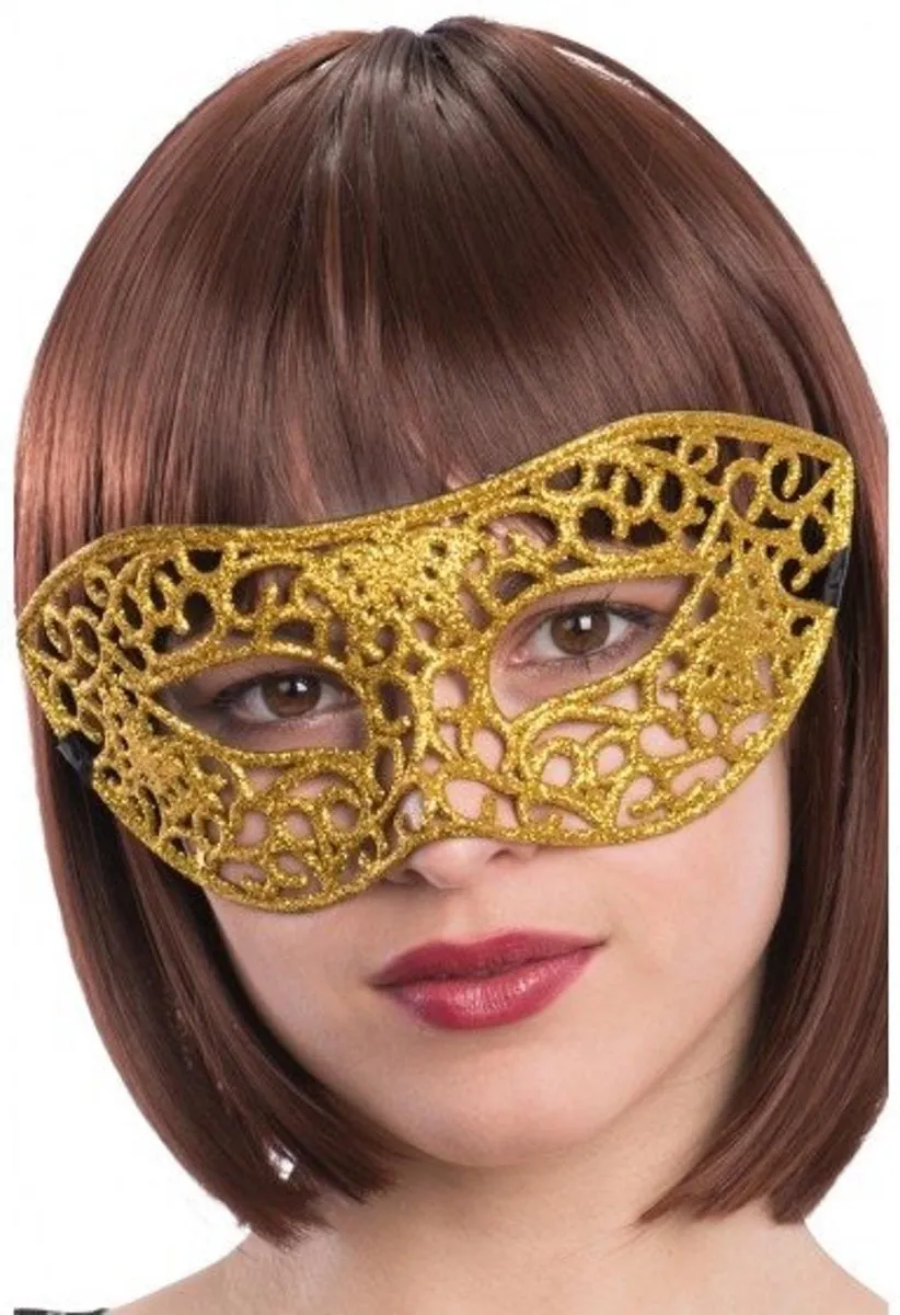 Carnival Toys Verkleedmasker Glitter Dames Goud