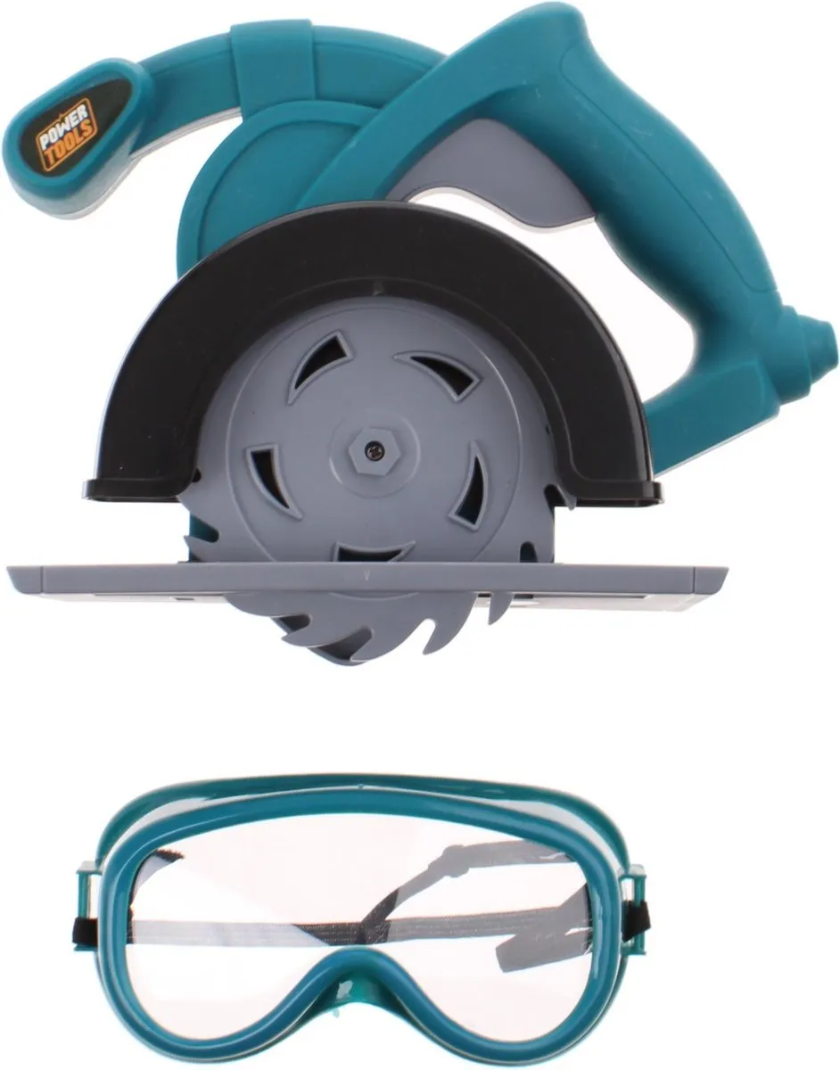 Toi-Toys Cirkelzaag met Veiligheidsbril - Blauw