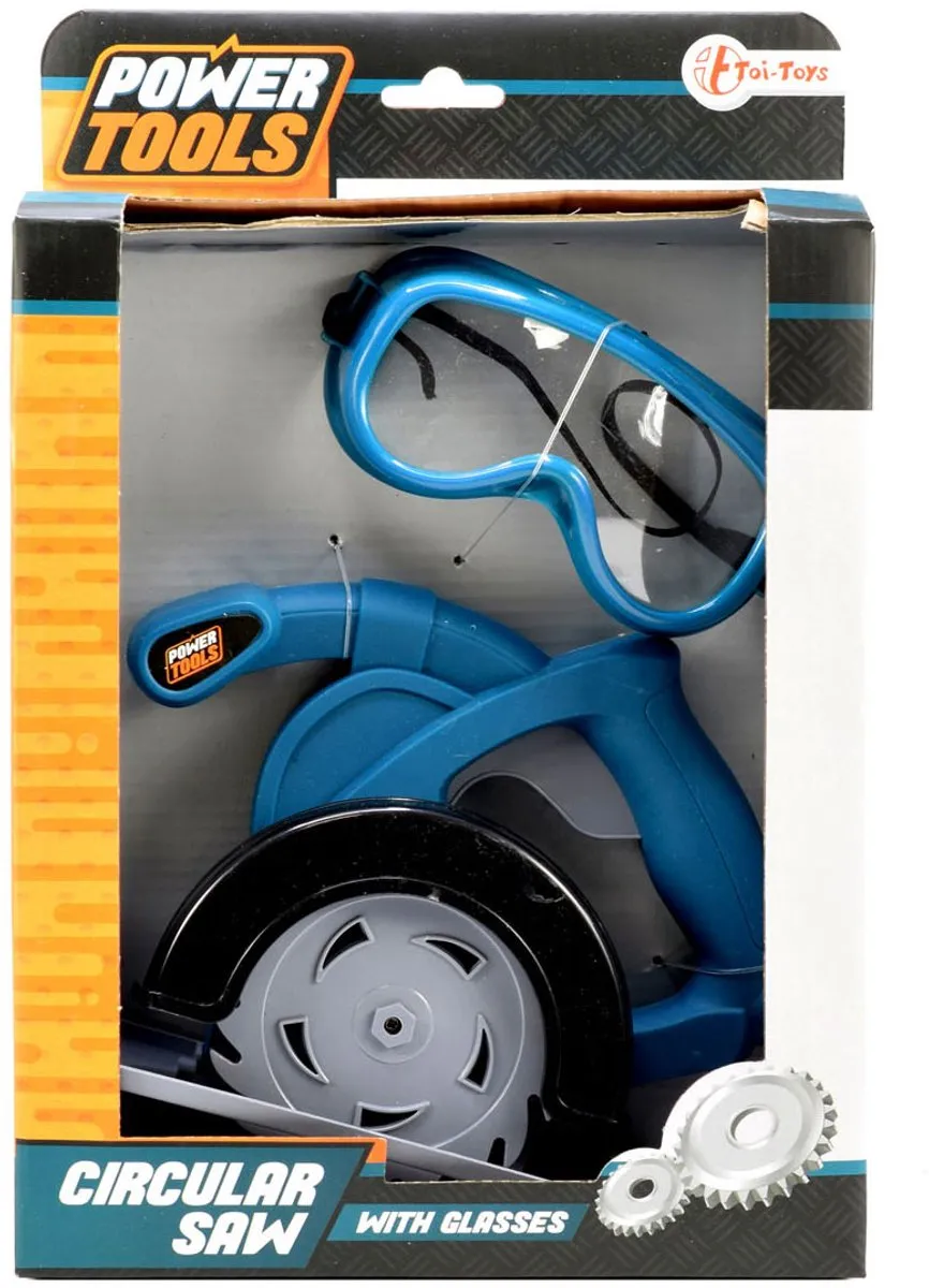 Toi-Toys Cirkelzaag met Veiligheidsbril - Blauw