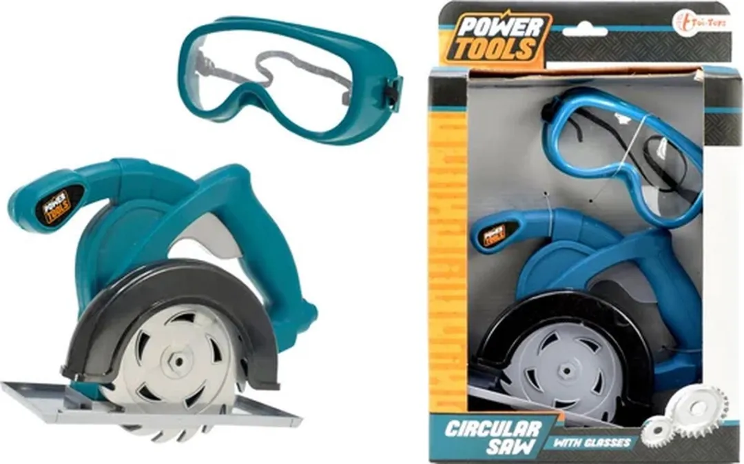 Toi-Toys Cirkelzaag met Veiligheidsbril - Blauw