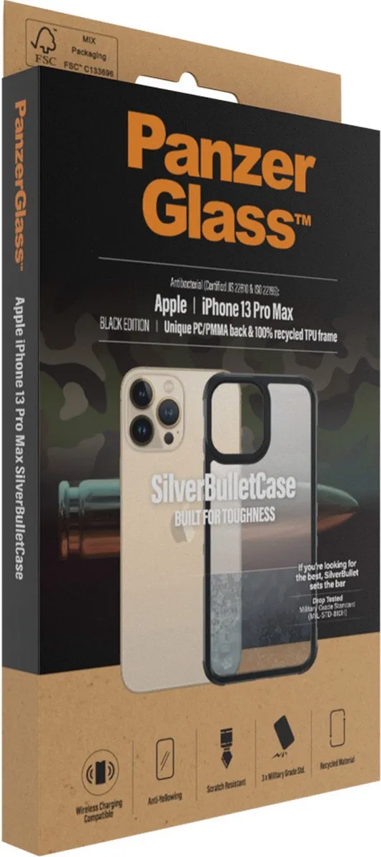 PanzerGlass SilverBullet PZ-320 iPhone 13 Pro Max Hoesje - Zwart - afbeelding 6 van 6