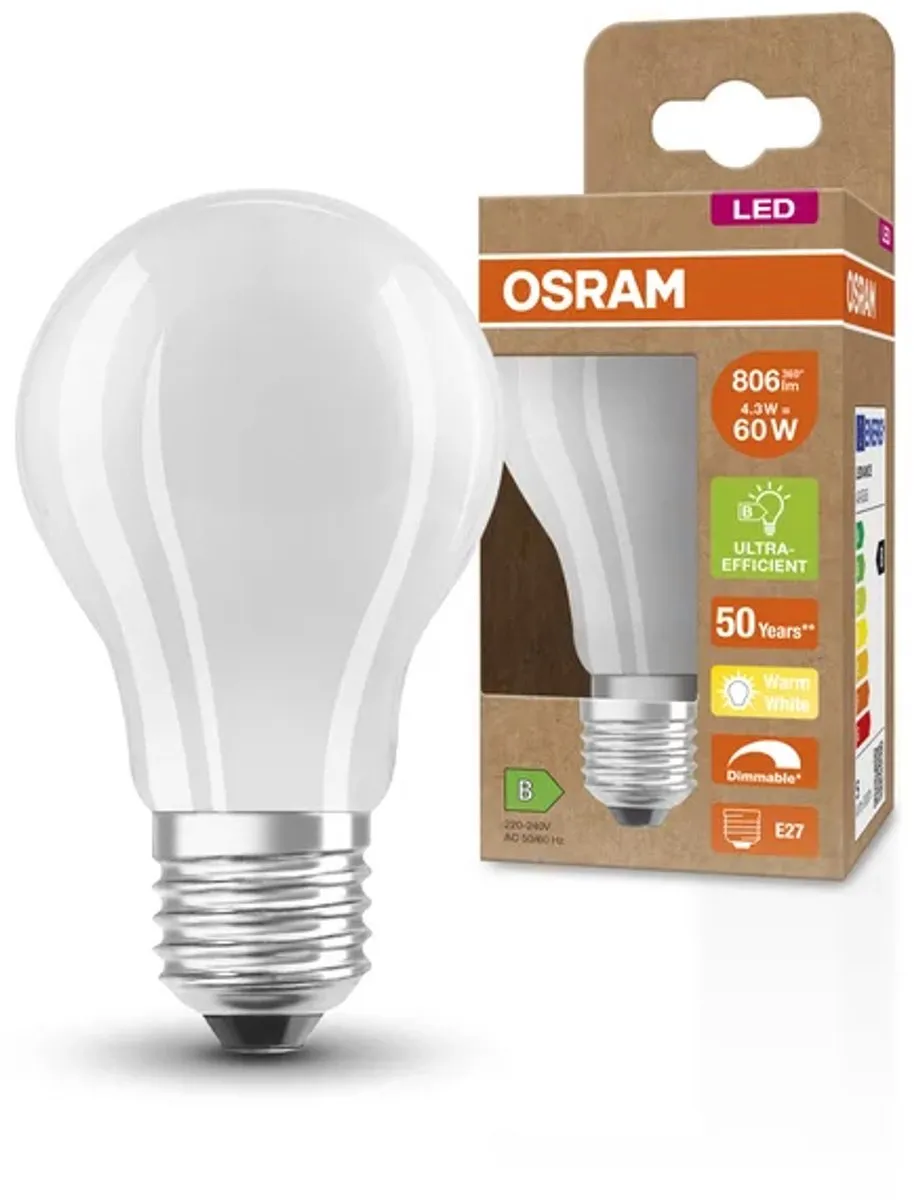 Osram LED-lamp E27 Ballon 4.3W Warmwit - 2700K - 1 Stuk