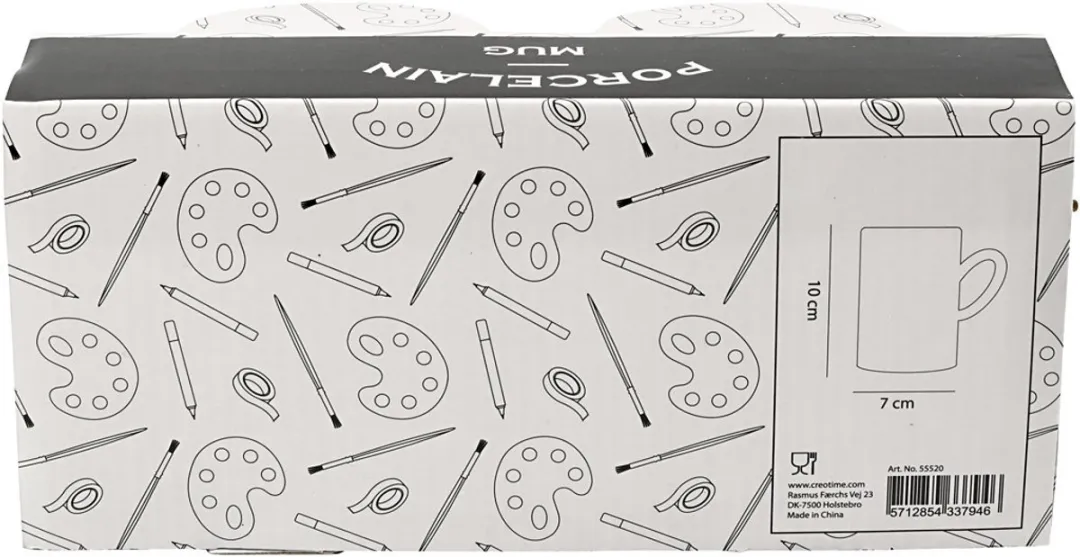 Creativ Company Porseleinen Mok - Wit - 2 Stuks