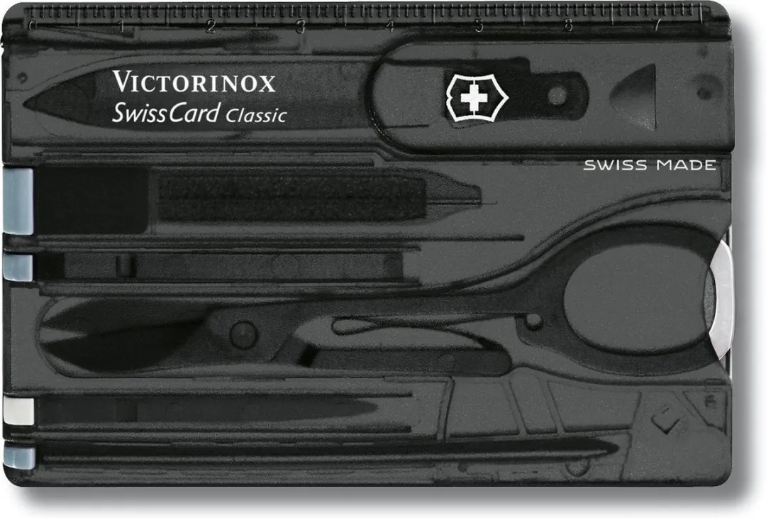 Victorinox SwissCard Classic Make-up & Manicurekoffer - 10-delig - Zwart/Transparant