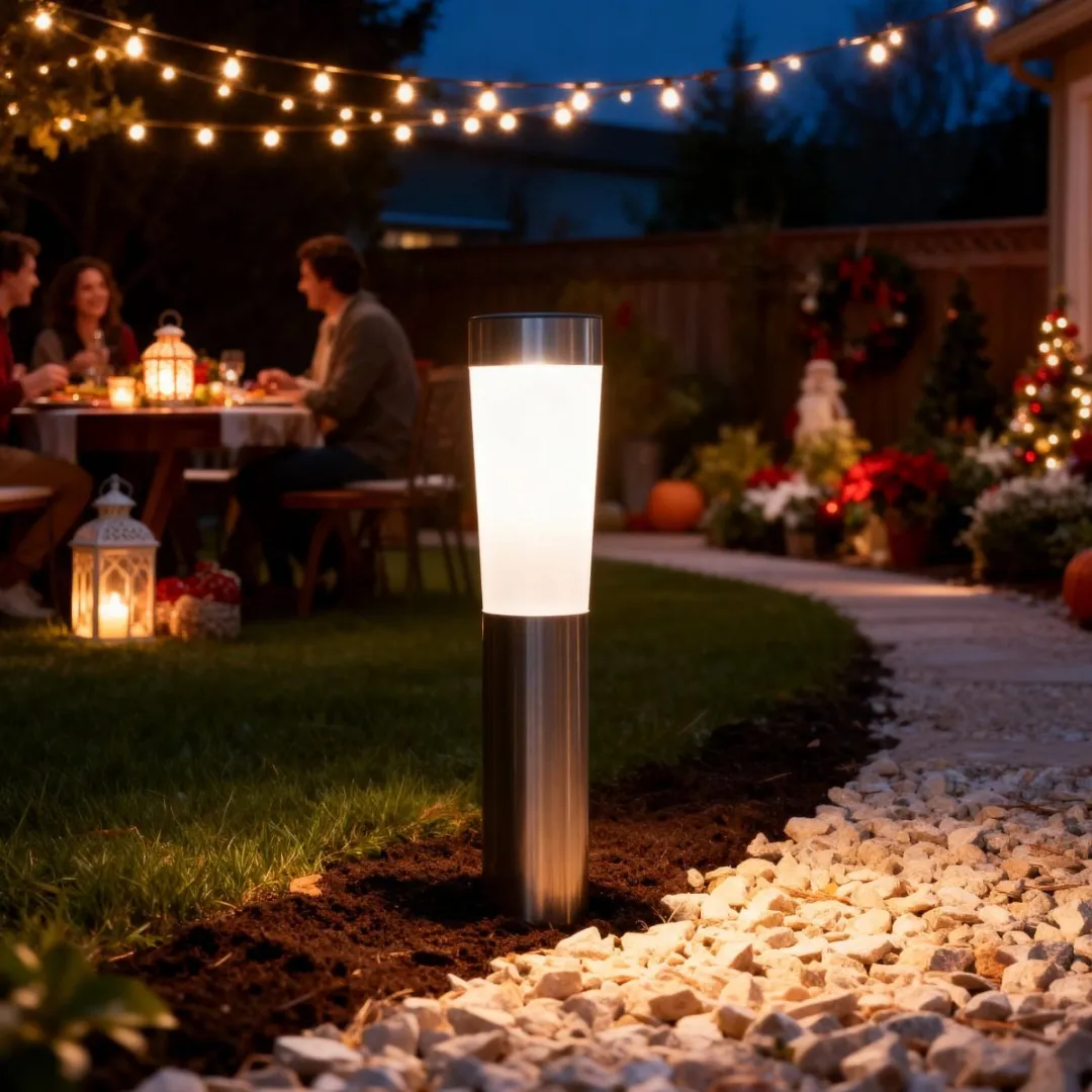 Grundig LED Grondspie Tuinverlichting Solar 2x1W - 7,5x56cm - Zilver