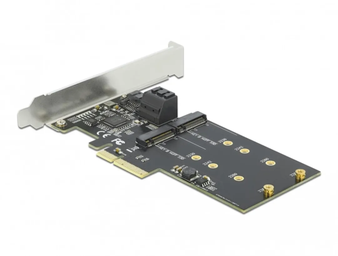 Delock 90499 PCIe Kaart 3x SATA 2x M.2 Key B - Low Profile