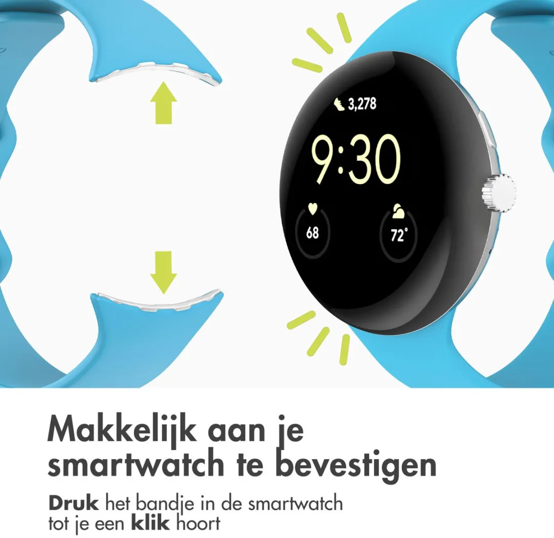 Imoshion Siliconen Bandje Blauw - S - 45mm - Google Pixel Watch 3/4