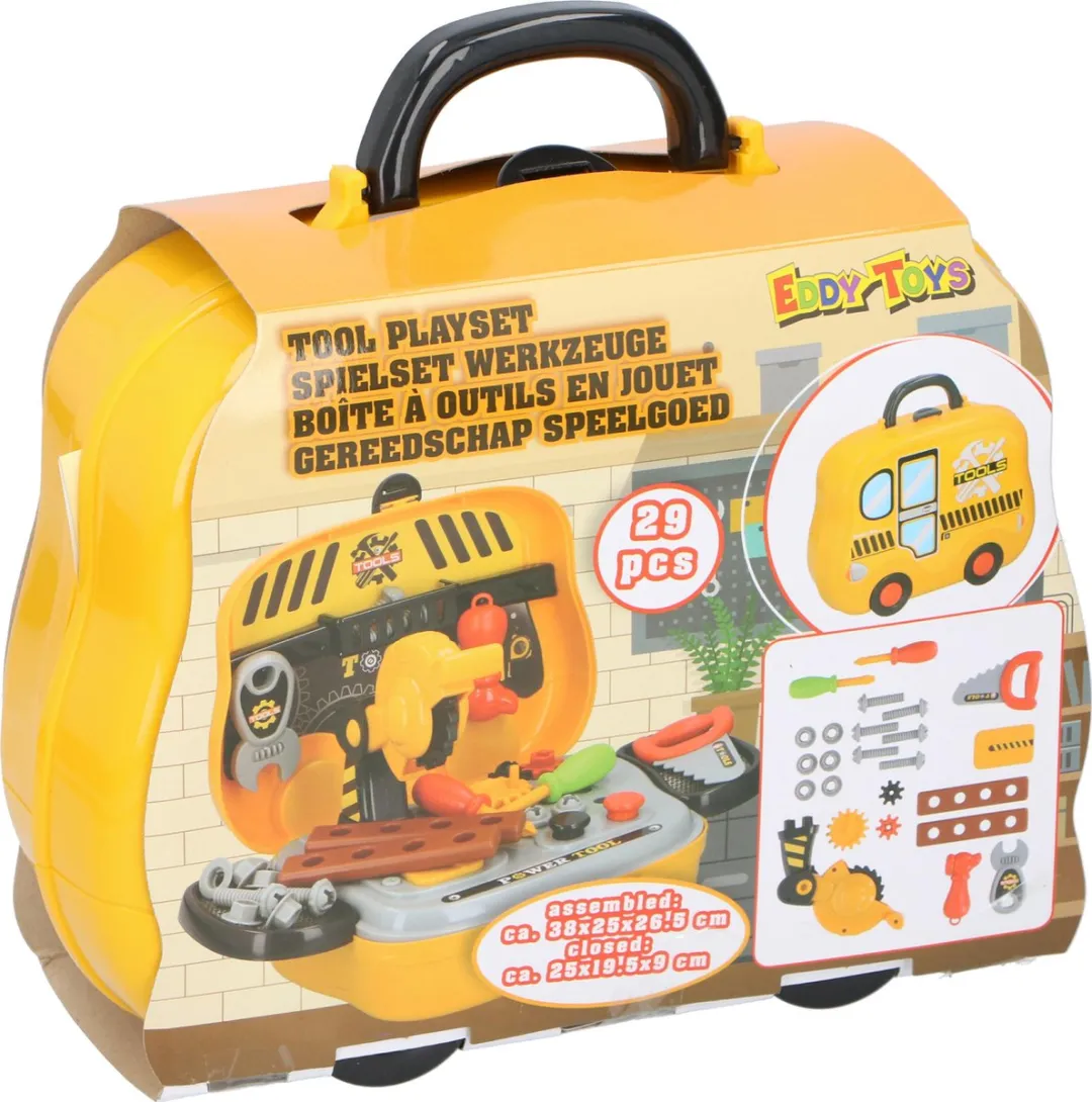 Eddy Toys Gereedschapskoffer 29-delig - Geel