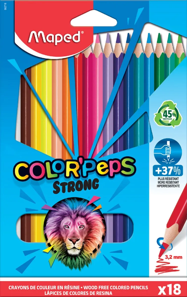 Maped Color'Peps Strong Driehoekige Kleurpotloden - 18 Stuks