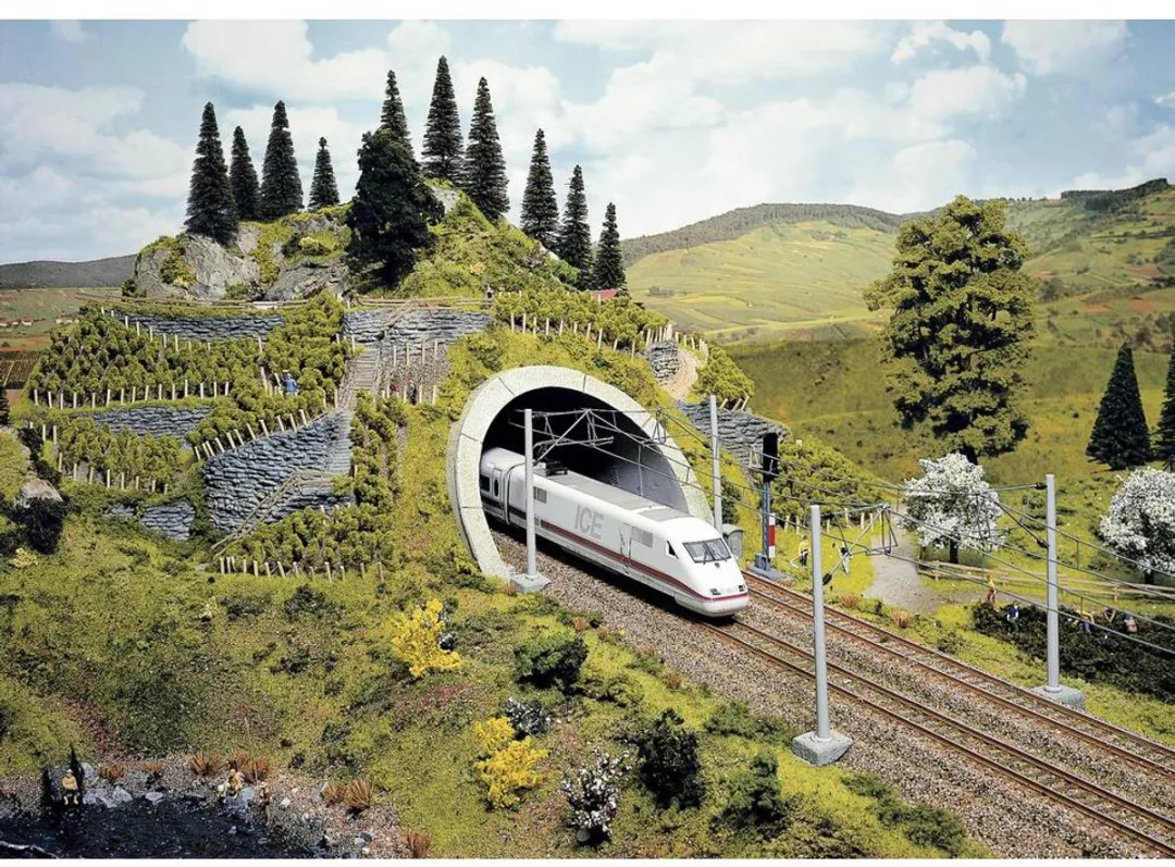 NOCH 58040 PROFI plus H0 Tunnelportaal 2-sporig - Grijs