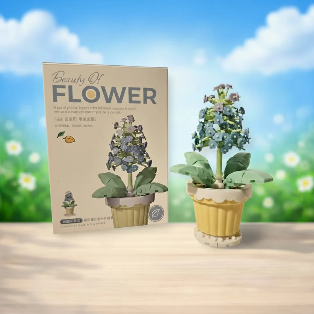 DIY Bouwbloem Hyacint - 3D Bloem van Kleine Bouwstenen - Kleurrijke Decoratie & Bouwpakket