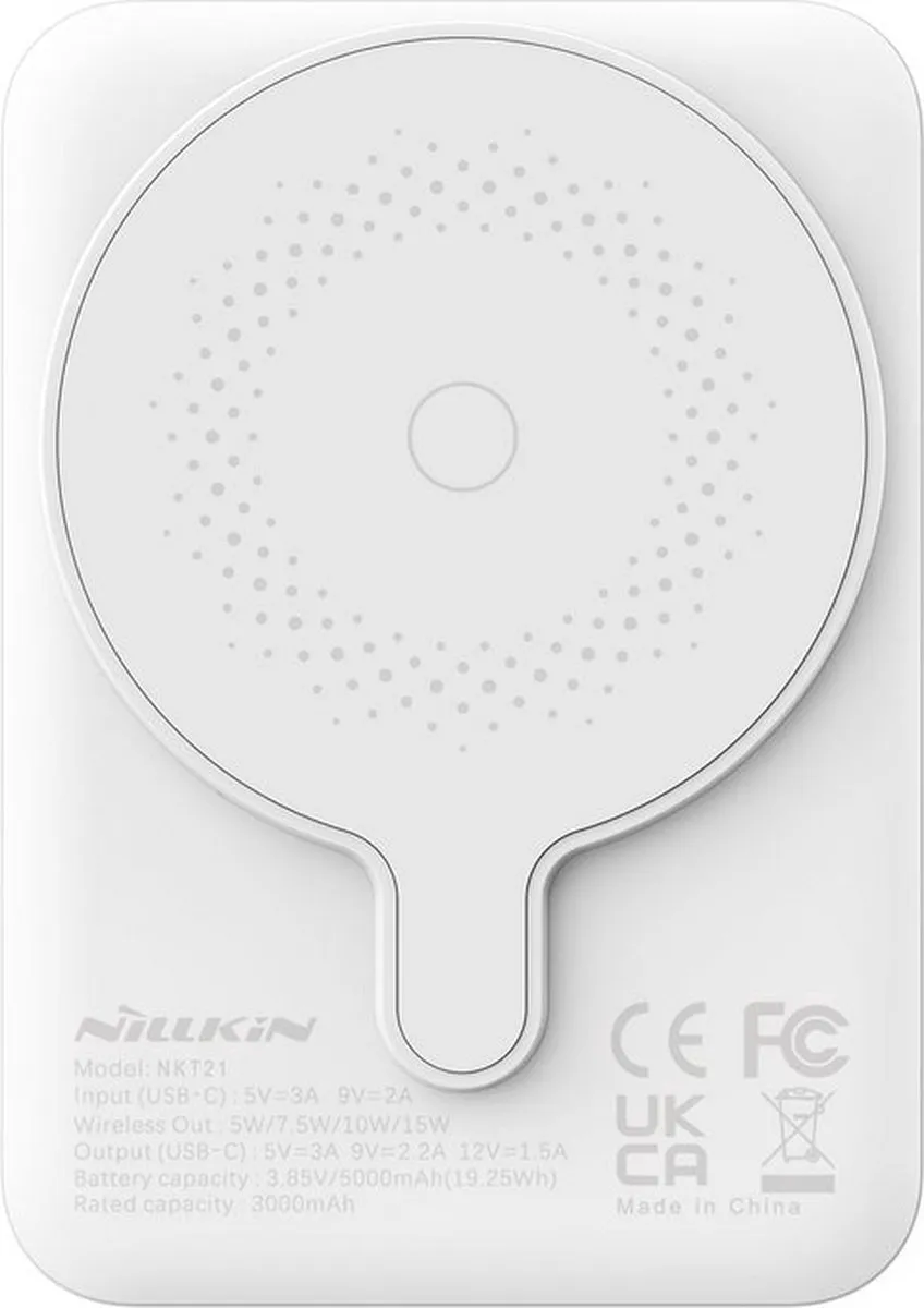 Nillkin NKT21 PowerStone Draadloze Lader 15W - Wit - afbeelding 2 van 3