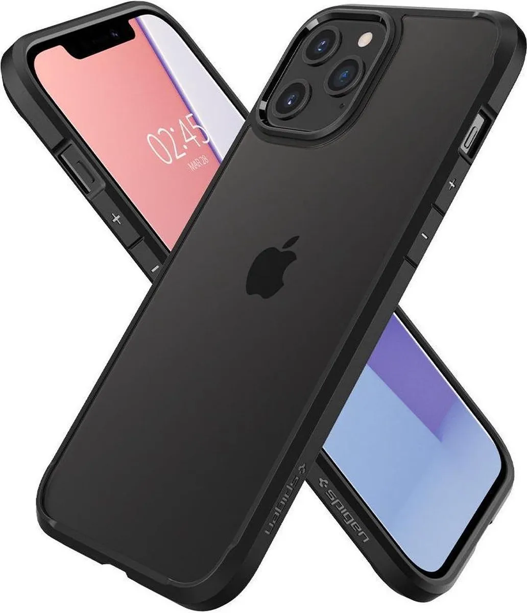Spigen Crystal Hybrid iPhone 12 Pro Max Hoesje ACS01477 - Zwart/Transparant