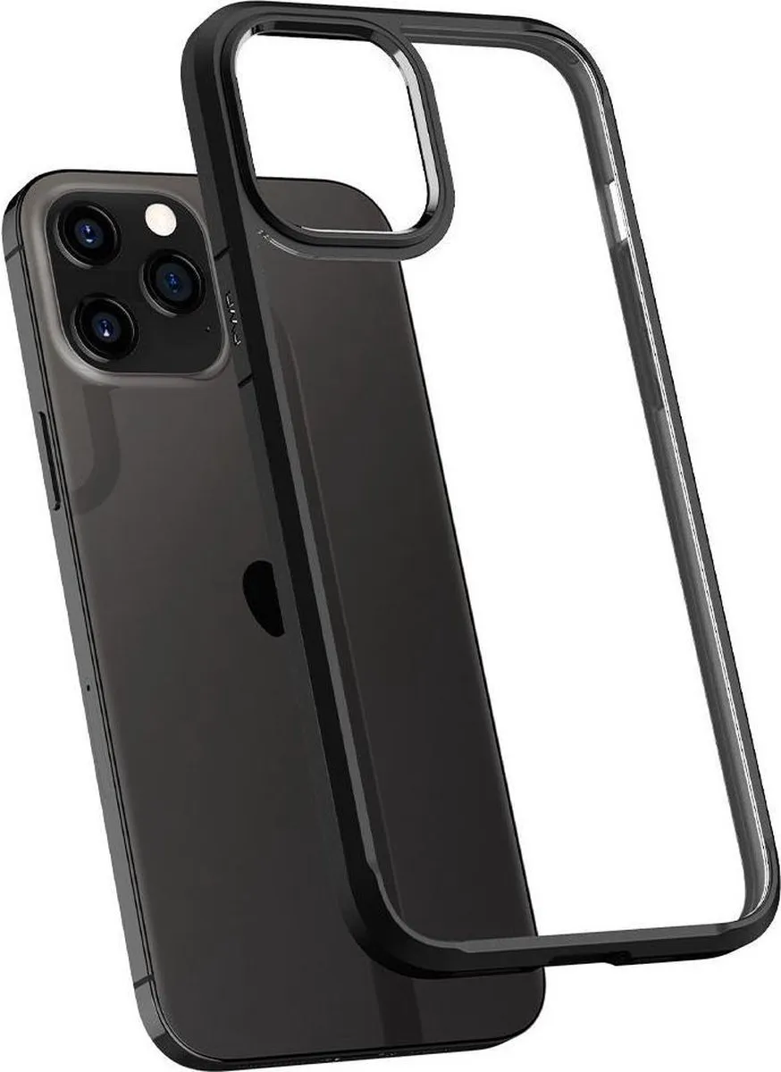 Spigen Crystal Hybrid iPhone 12 Pro Max Hoesje ACS01477 - Zwart/Transparant