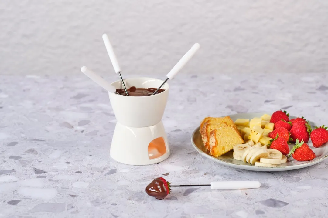 Cosy&Trendy Chocolade Fondue - Porselein Ø11,5cm Wit