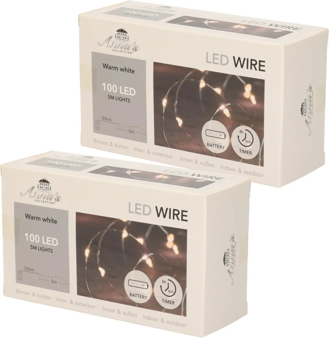 Anna's Collection Kerstverlichting 2x100 Warm Wit 500cm