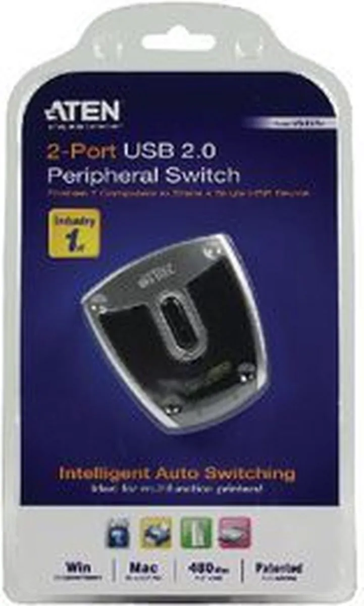 Aten US221A KVM-Switch - 2 Computers USB 2.0 - 3 Poorten