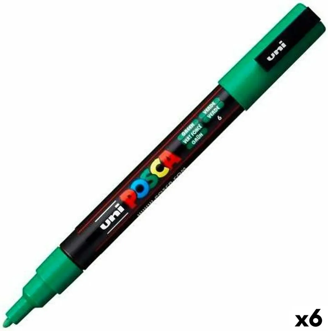 Posca PCF-3M Verfstift Groen - 6 Stuks
