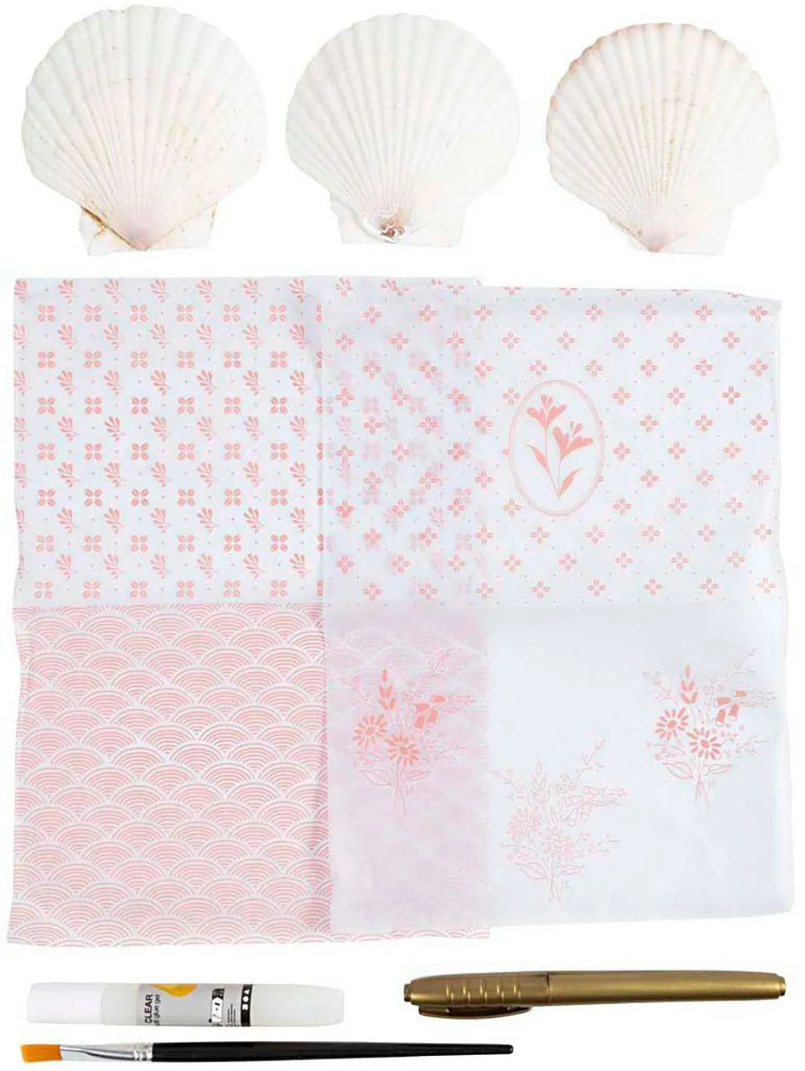 Creativ Company Mini Hobbyset Decoupage Mosselschelpen - 3 Stuks