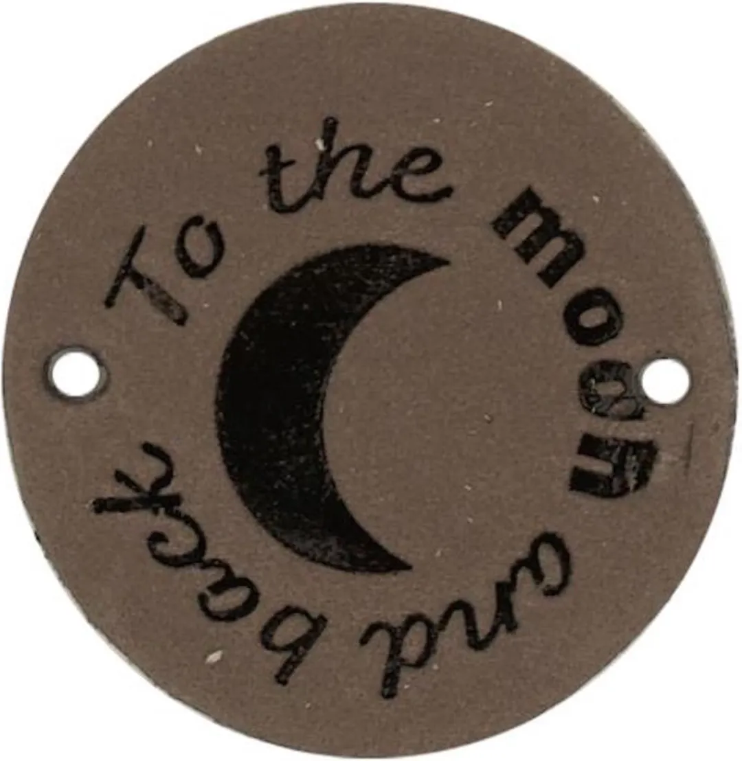 Durable Leren Label To the Moon and Back - 2 Stuks