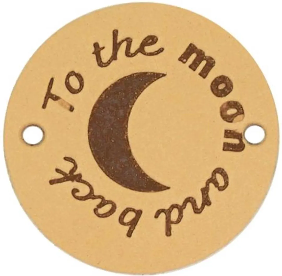 Durable Leren Label To the Moon and Back - 2 Stuks