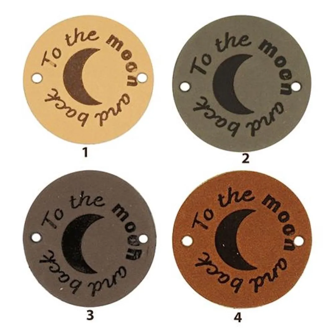 Durable Leren Label To the Moon and Back - 2 Stuks