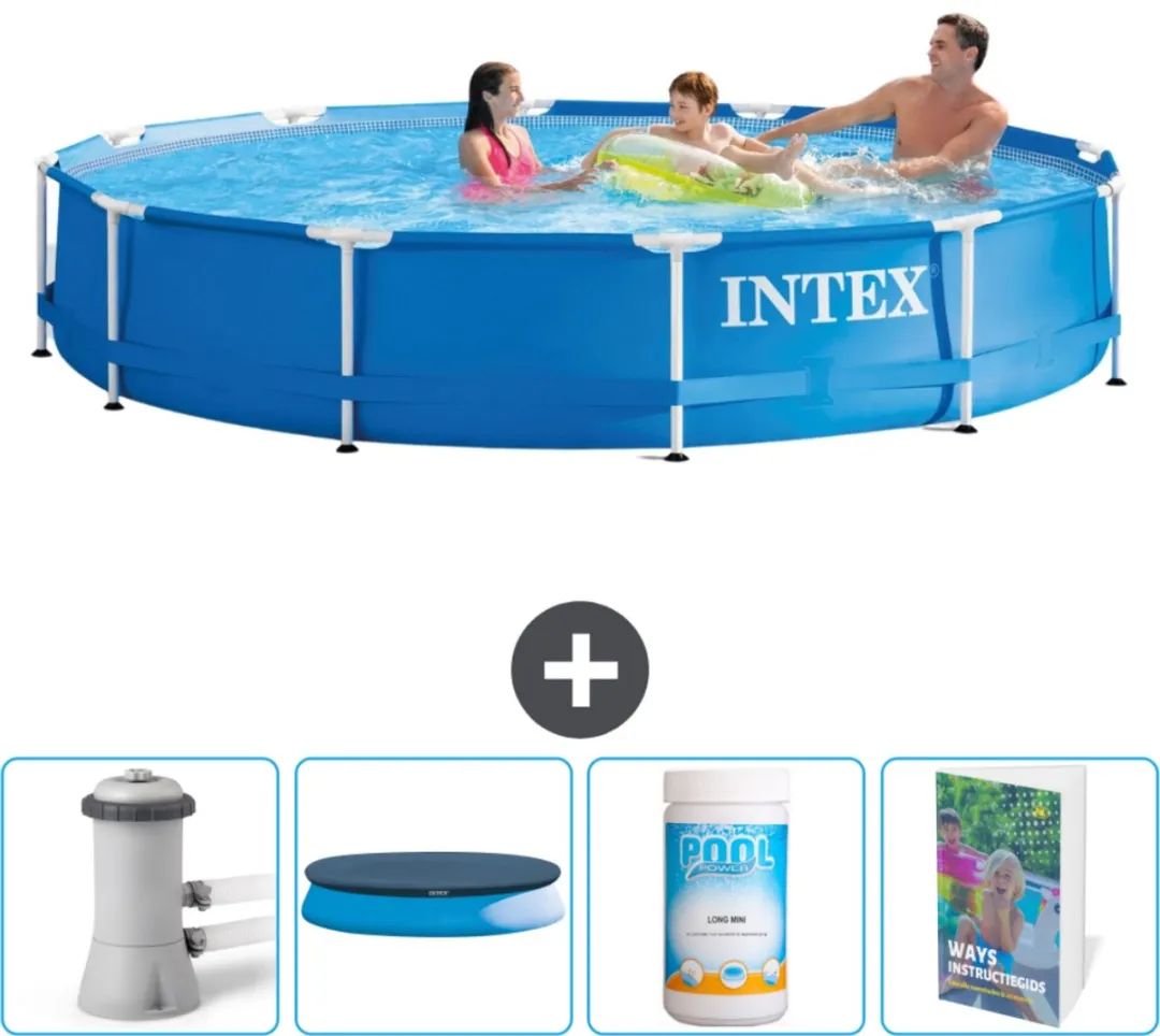 Intex 28212GN-Blauw Rond Frame Zwembad 366x76cm