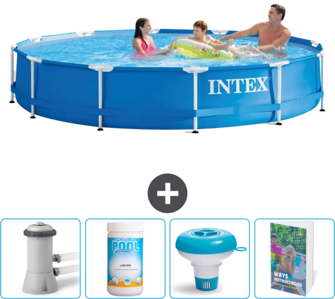 Intex 28212GN-Blauw Rond Frame Zwembad 366x76cm