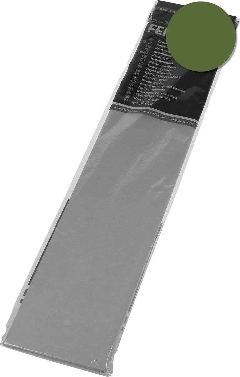 Folia Olijfgroen Crepepapier 5m x 50cm