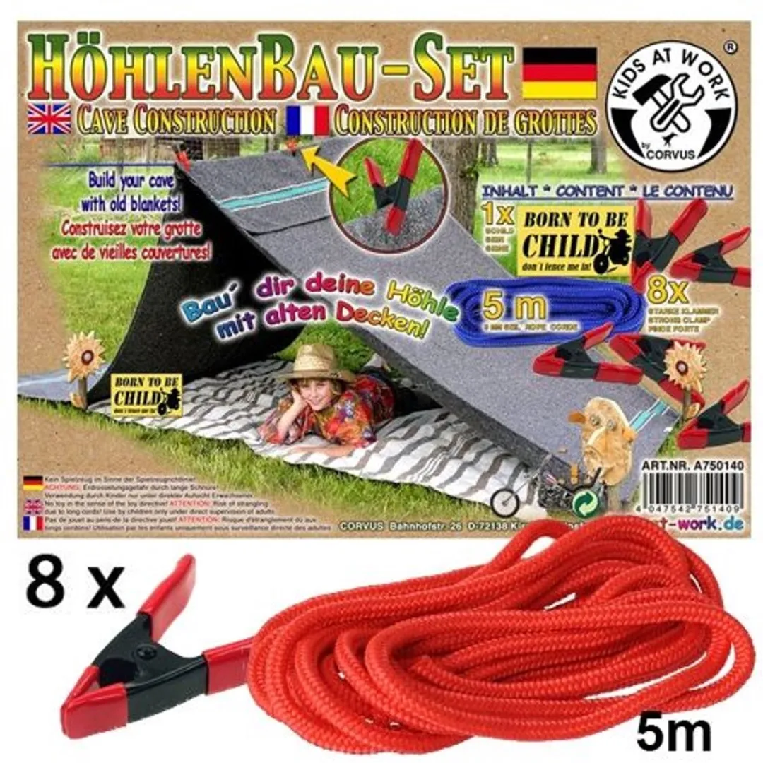 Kids at work Huttenbouwset Rood - 10 Onderdelen