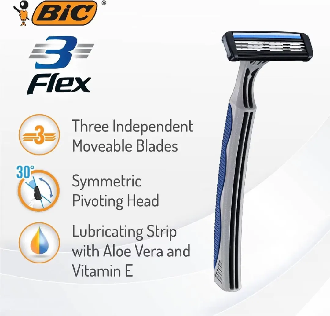 Bic Flex 3 Wegwerpscheermesjes - 5 Stuks Blauw
