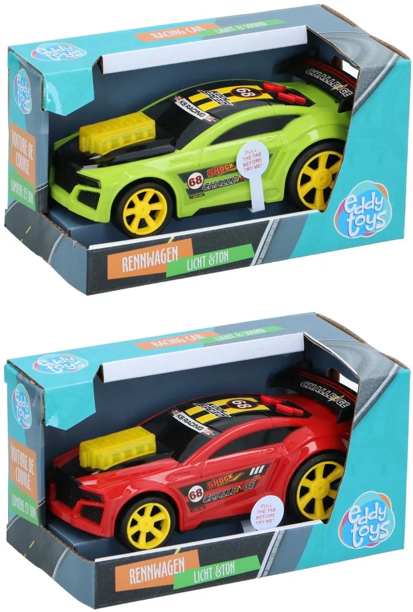 Eddy Toys Raceauto Licht & Geluid - Rood/ Groen