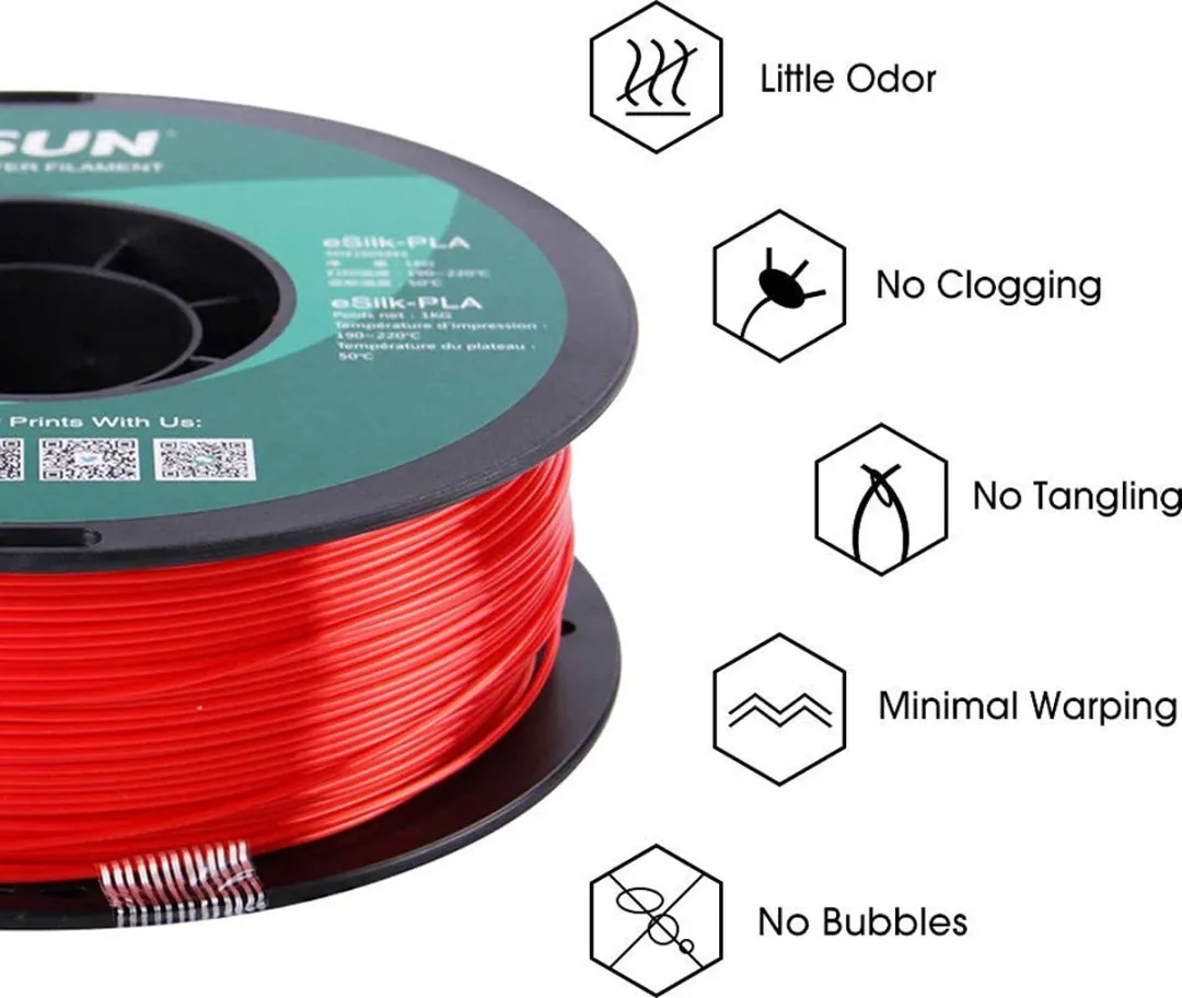 ESUN eSilk-PLA Jacinth 1kg 3D Printerfilament - 1.75mm