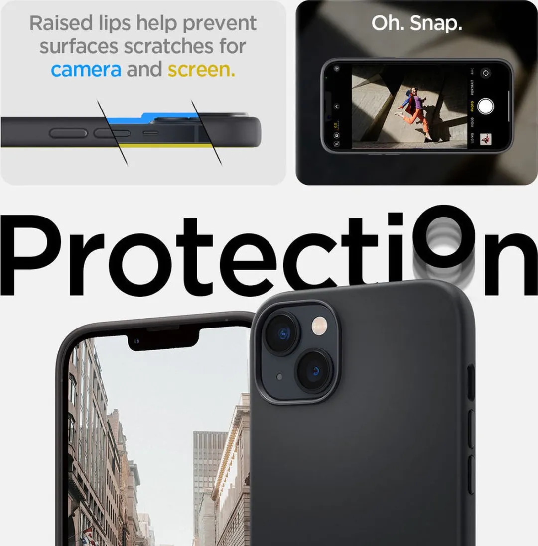 Spigen Silicone Fit MagSafe Hoesje iPhone 14 Plus - Zwart - afbeelding 6 van 6