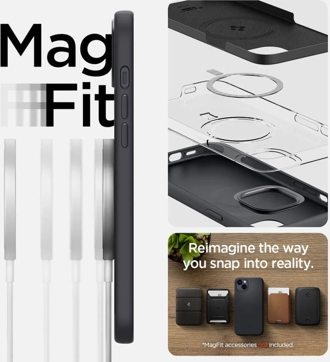 Spigen Silicone Fit MagSafe Hoesje iPhone 14 Plus - Zwart