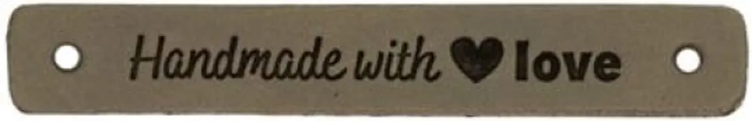 Durable Leren Label grijs/groen