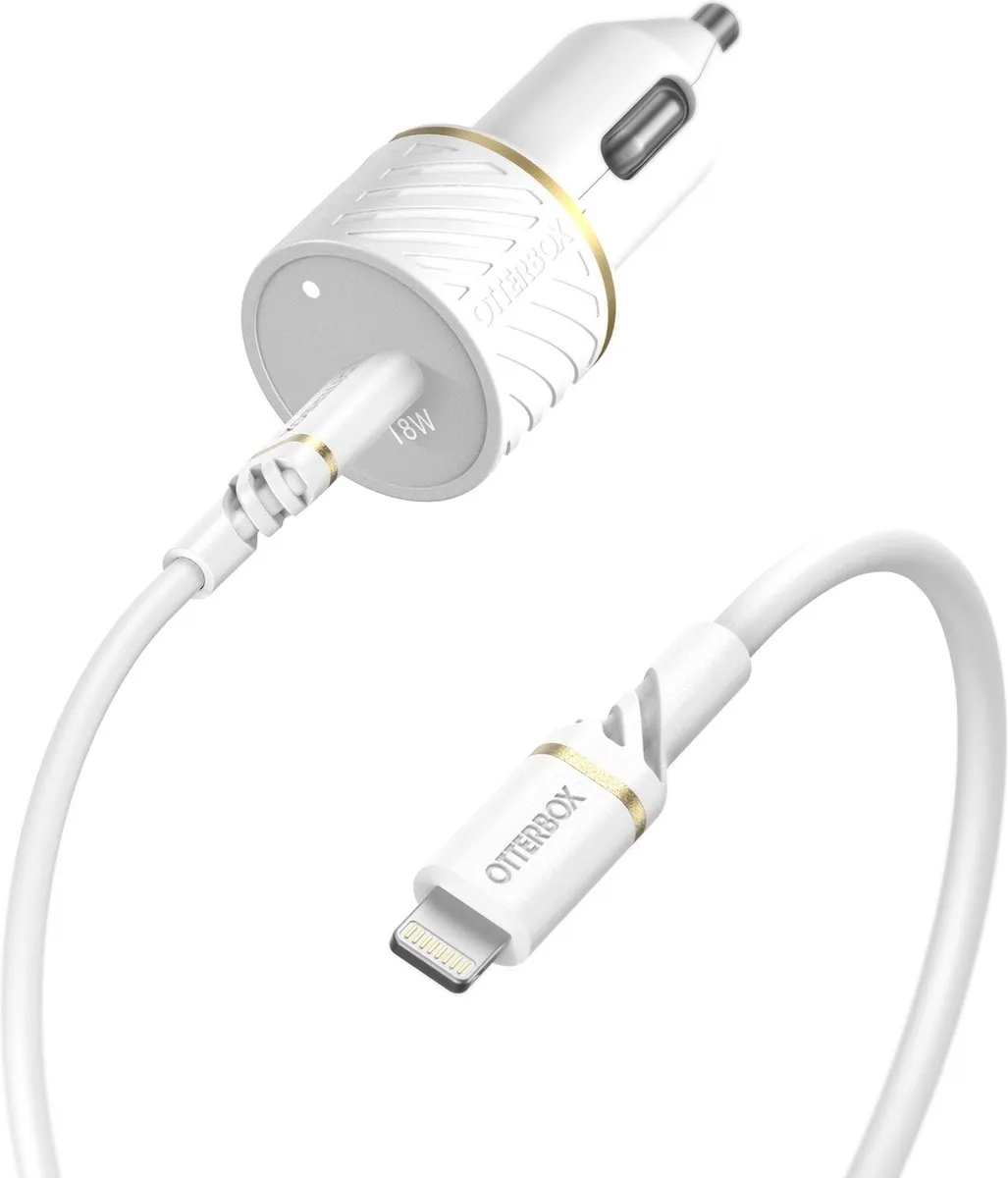 OtterBox 18W PD Autolader + USB-C/Lightning Kabel 1m