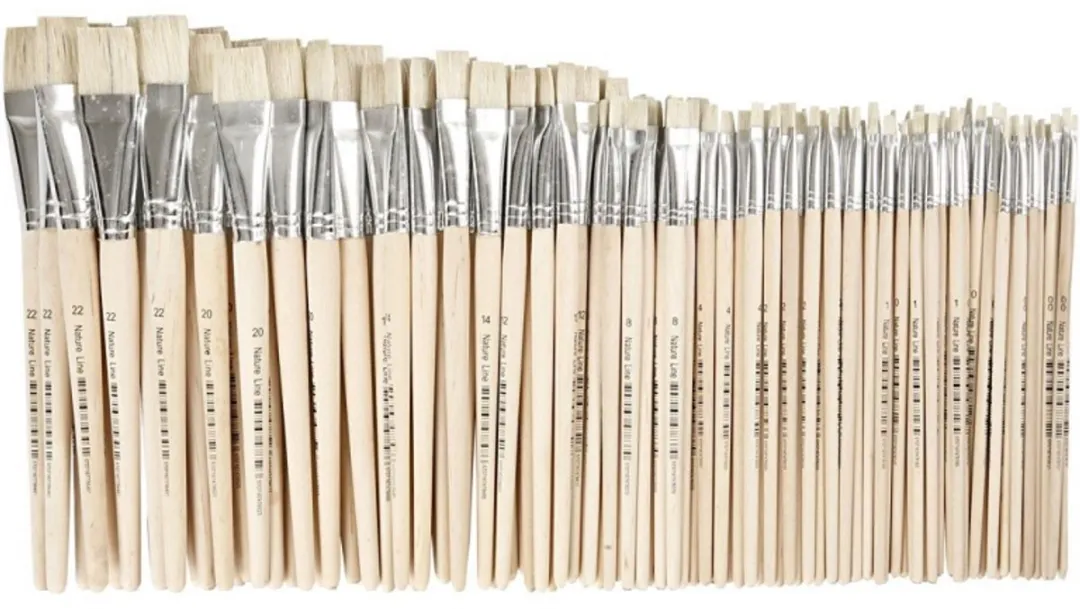 Creativ Company Nature Line Kwasten Korte Steel #00-22 - 120 Stuks