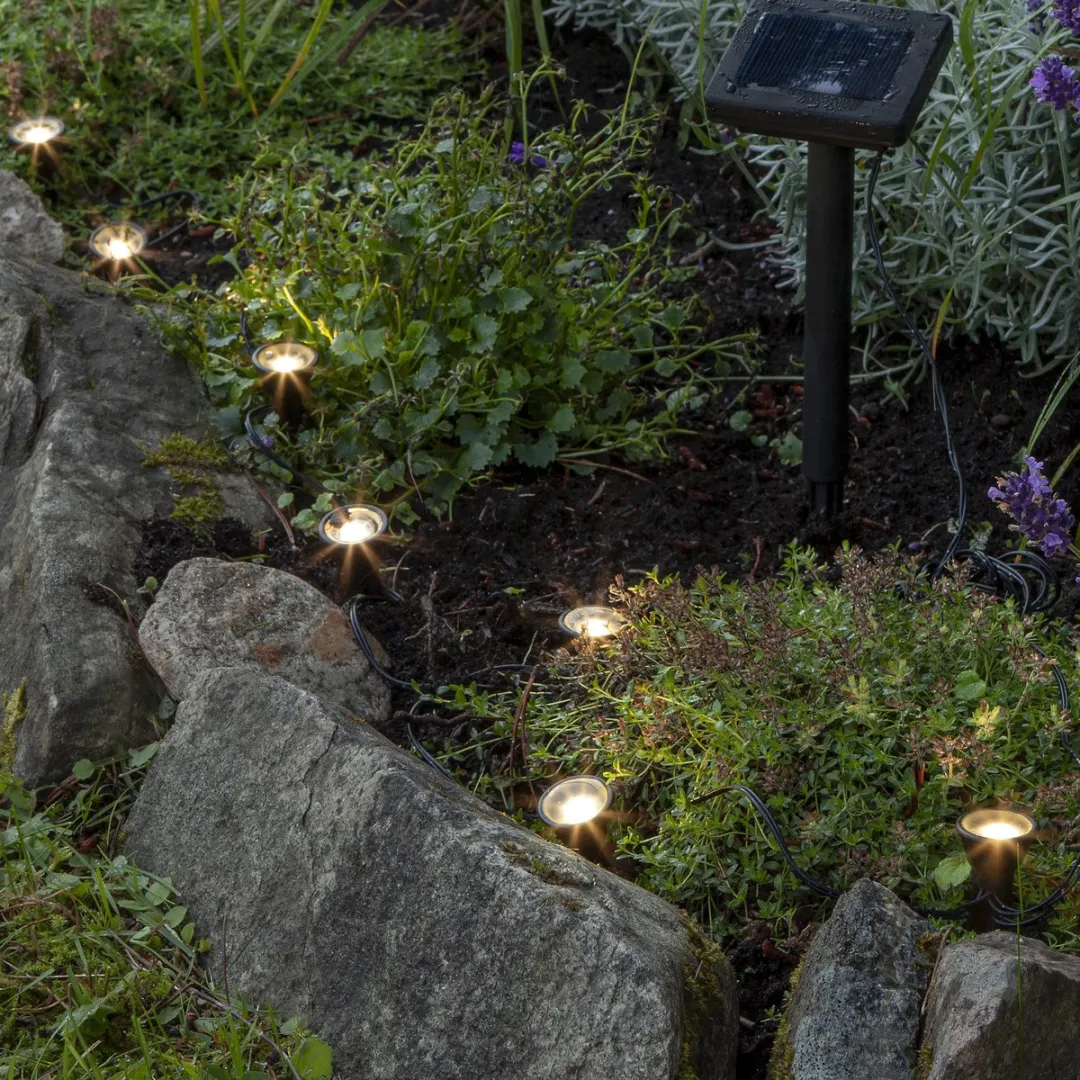 Star Trading Solar Lichtslingers Mini Spot - 8 Stuks - Zwart