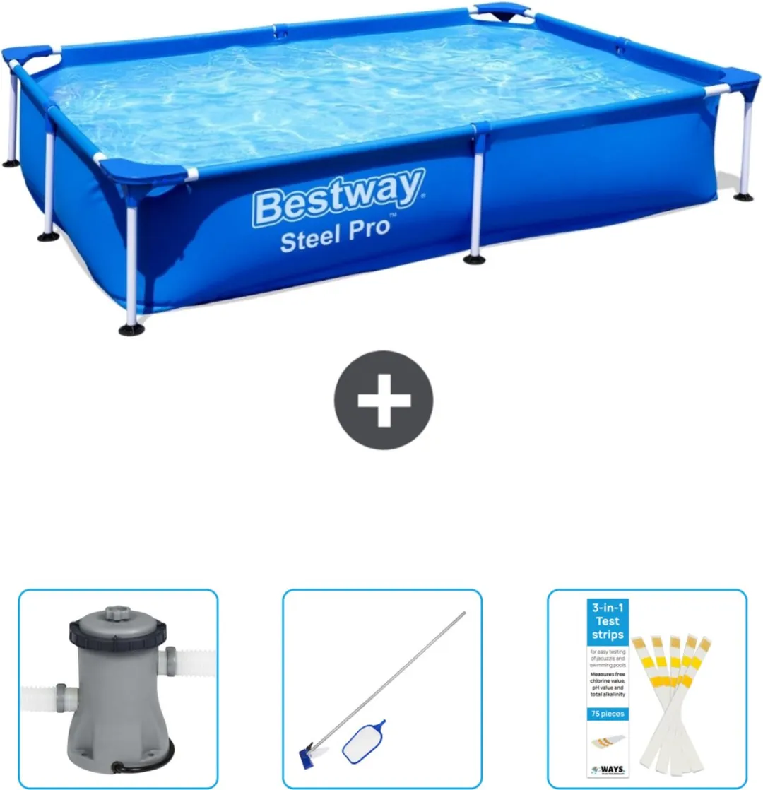 Bestway Steel Pro Zwembad 221x150x43cm Blauw